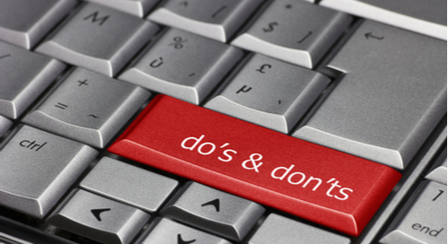 Red Do’s and Don’ts key on keyboard