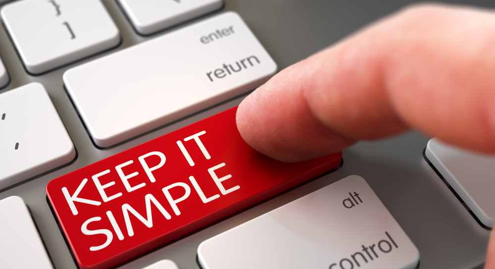 “Keep it Simple” button on a keyboard