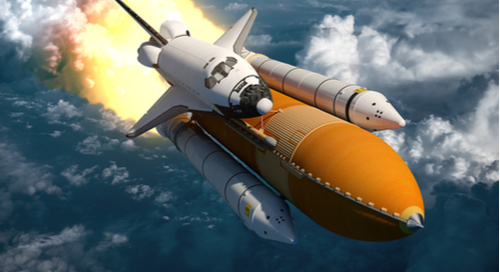 Spaceshuttle im Flug