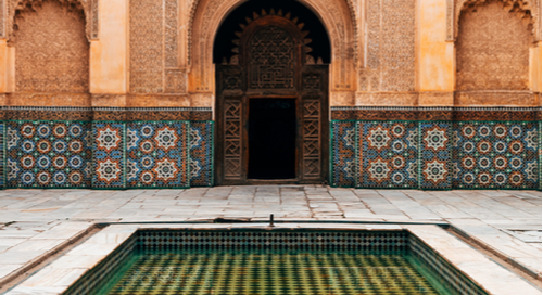 Moroccan style courtyard.