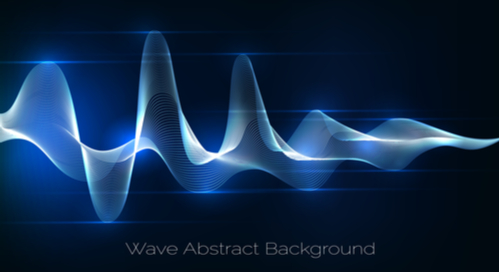 Abstract sound waves representing frequency and amplification