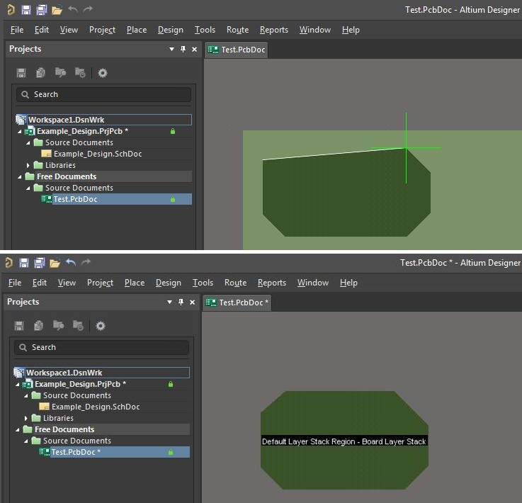 Modifier les dimensions de vos cartes dans Altium Designer, capture d'écran de la redéfinition du contour de la carte