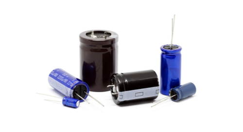 Capacitors on white background