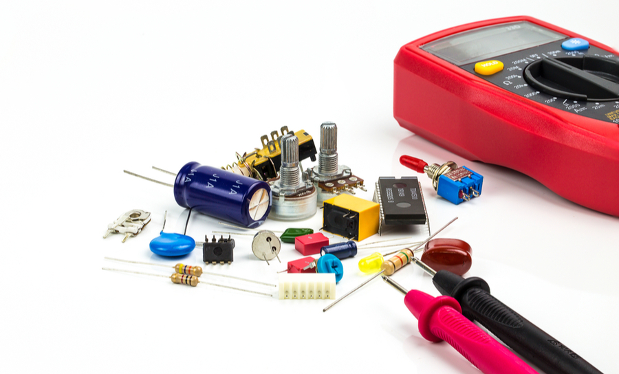 Group of various electronic components