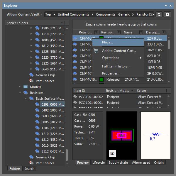 Screenshot Altium Designer flip & rotate comps right click place
