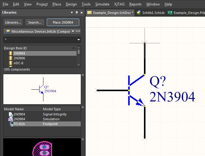 Screenshot Altium Designer flip & rotate comps place comp