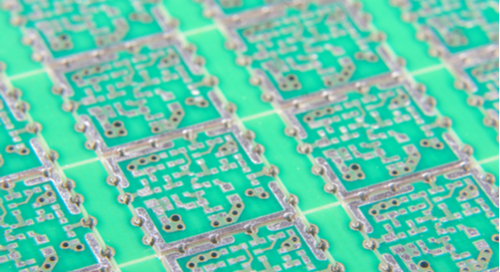Panelized PCBs prepared for assembly