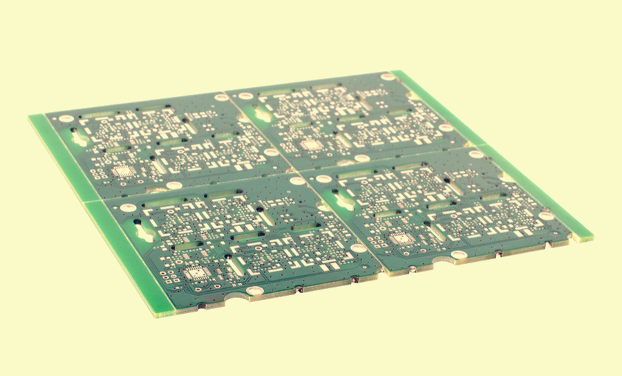 4x Panelized FR4 PCB with green solder mask