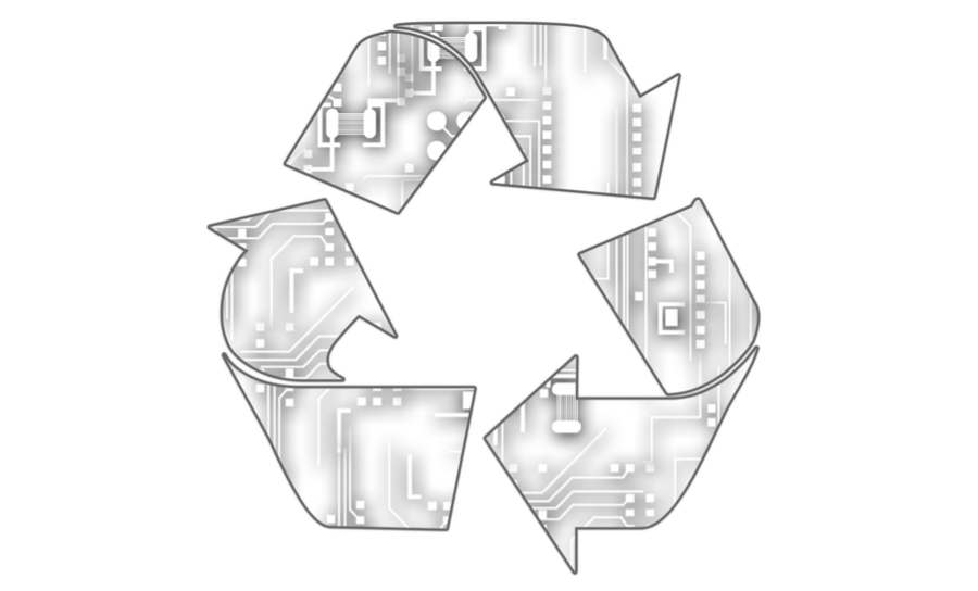 リサイクル シンボル内のPCB回路の画像