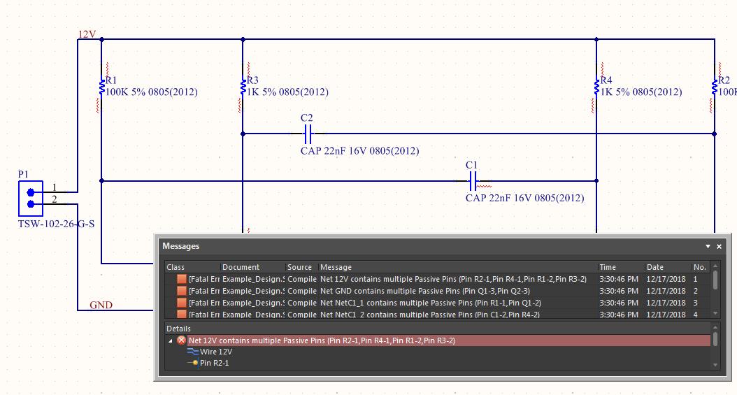 Screenshot of AD18 net error in net connection order