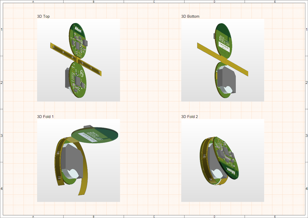 Use the board realistic view to show different fold states for your flex designs