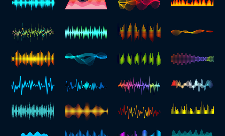 Audio waveform signals graphic