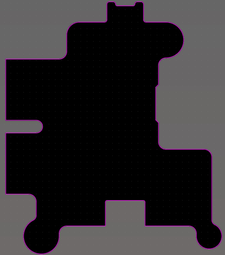 A purple vector with black fill to be used as board edge in Altium Designer.