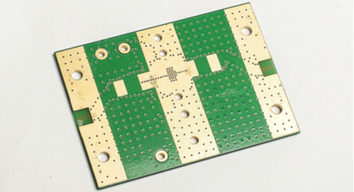 Green PCB with ground regions