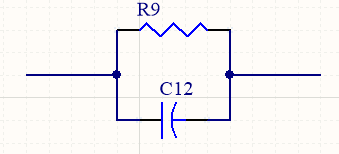 Schematic diagram of a parallel RC filter