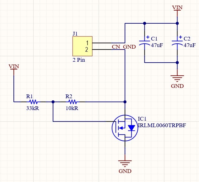 Altium Designer schematic for reverse polarity protection of a 65W single IC LED Driver