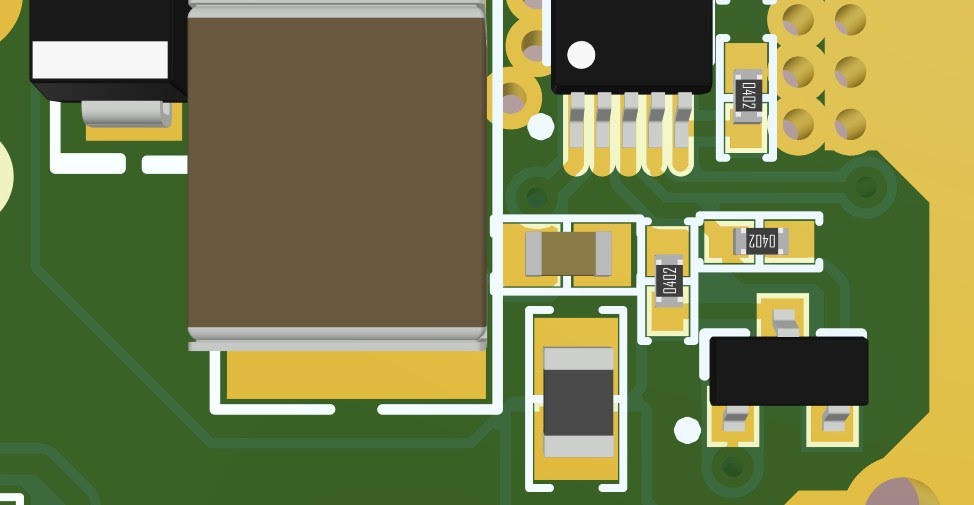 Altium Designer 3D view of board for a 65W single IC LED Driver for PDN Analyzer simulation