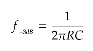 Formula: The cut-off frequency of an RC filter (3)  