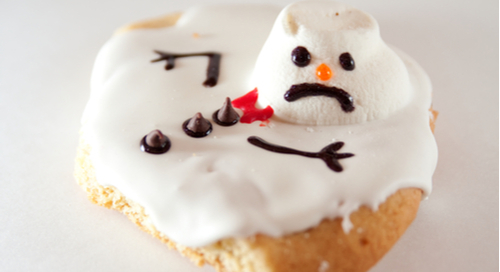 Cookie avec bonhomme de neige en marshmallow