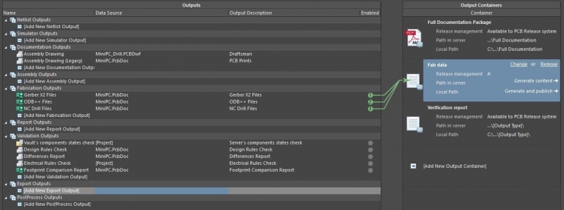 Documentación de salida para fabricación de circuitos impresos