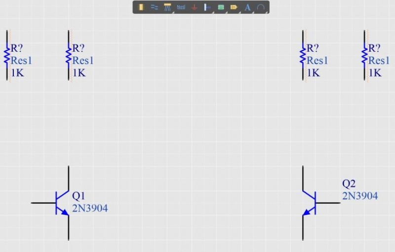 Resistors Placed on Schematic Sheet