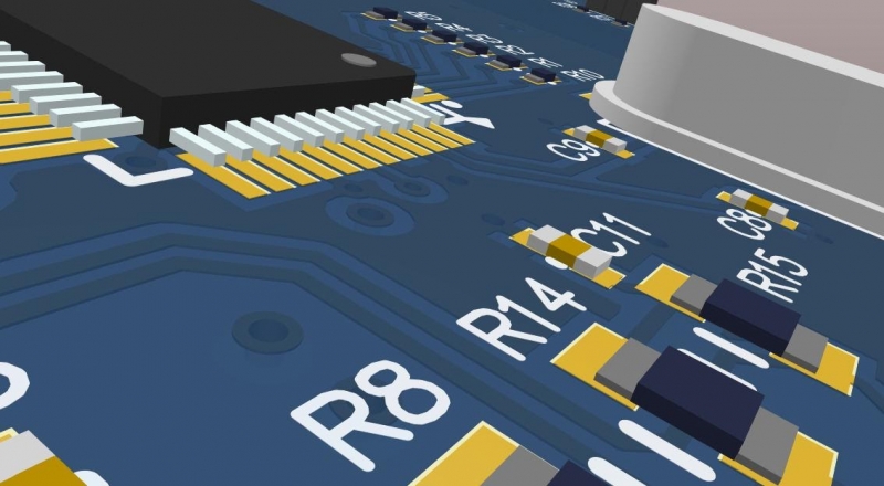 Screenshot of Altium Designer 3D layout in Aluminum PCB