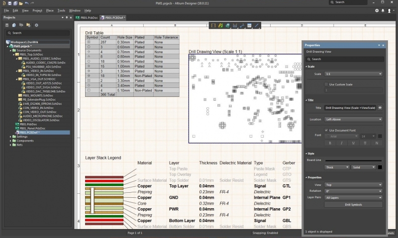 Screenshot of Altium Designer Draftsman in free Gerber file editor
