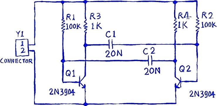 Astable Multivibrator Circuit Sketch