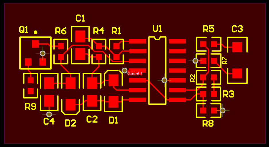 Channel 1 Board Layout in PCB design software tool