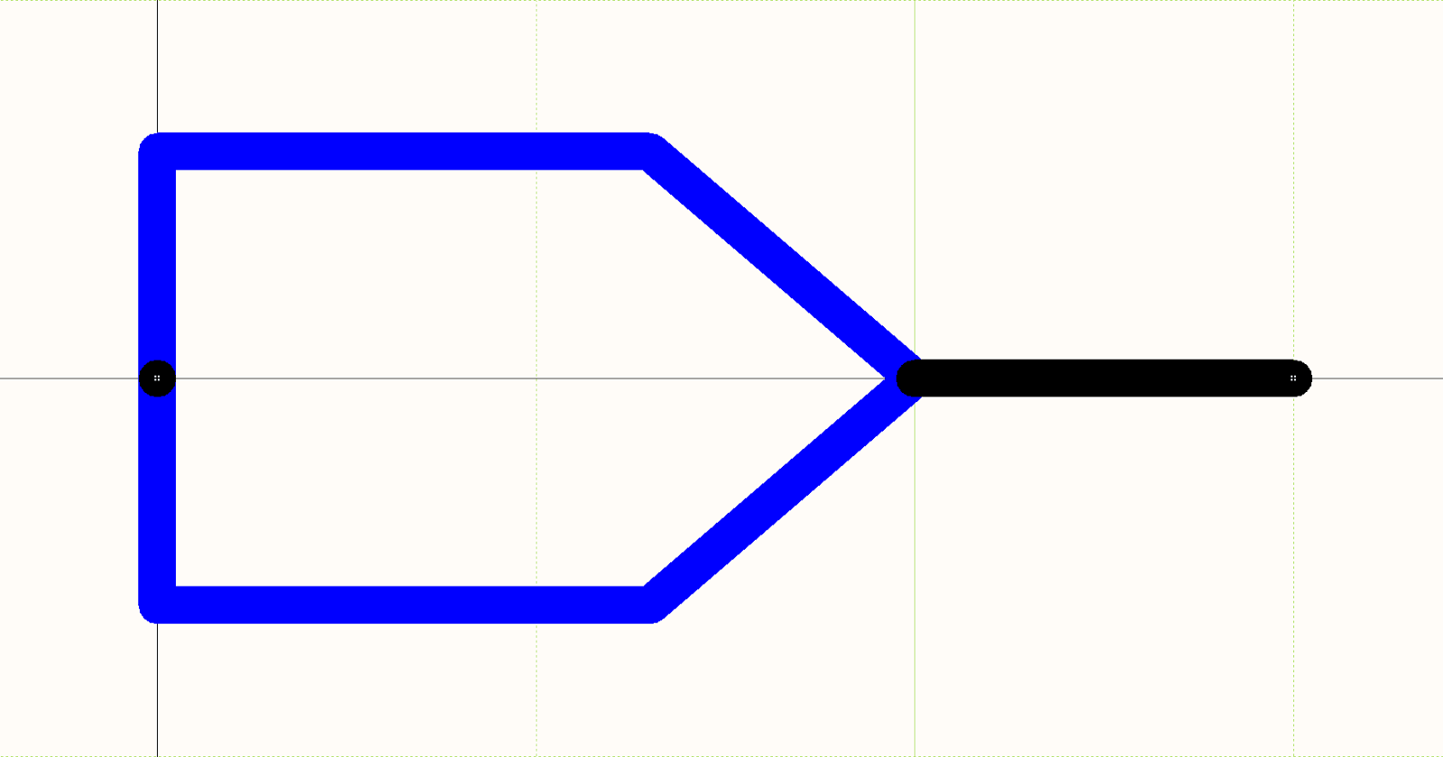  CAD-Zeichnung zur Kabelanordnung für PCB Design: Abbildung 1. Schaltplan-Symbol eines Stiftes als Crimpbauteil