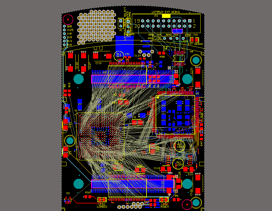 part-differential-pair-pin-swapping-with-crossover-connections Agencement de PCB avec un grand nombre de connexions croisées pouvant être réduites par échange de broches de PCB.