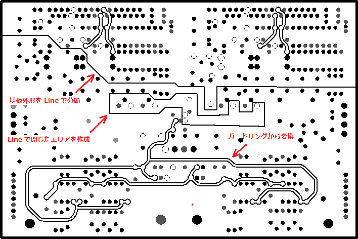 図3. 複雑に分割されたスプリットプレーン