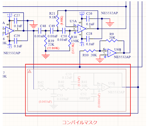 図7. コンパイルマスクによって一部の回路を無効化