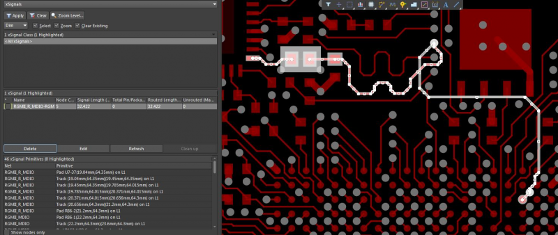 Screenshot of the Signals extension in Altium Designer