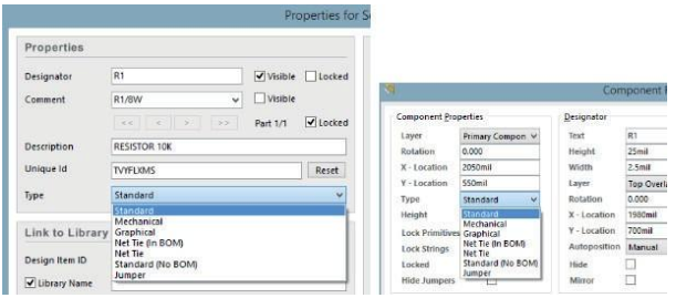 Konfiguration von Eigenschaftsoptionen für ECOs in Altium Designer