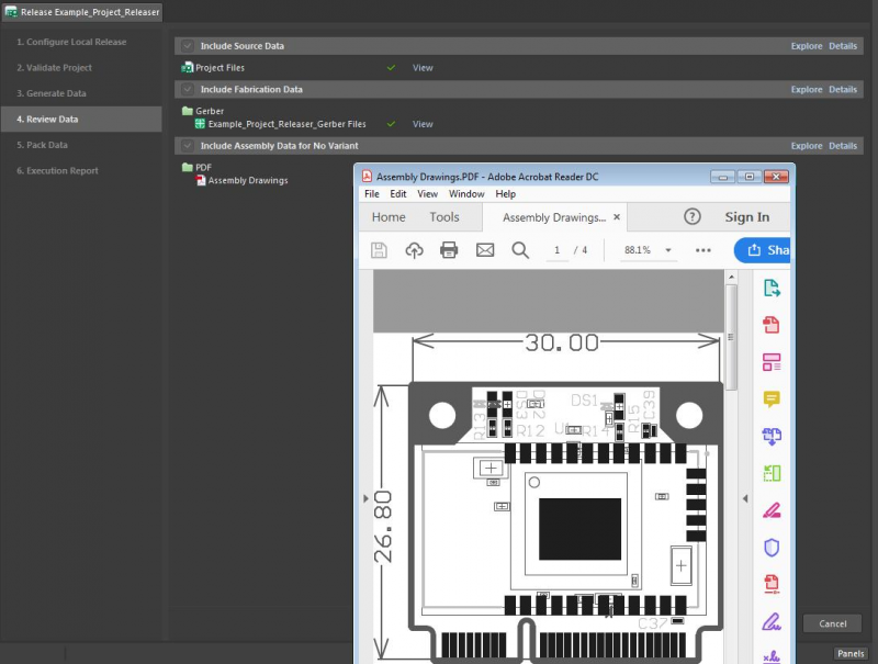 Screenshot of the Gerber files viewer for PCB solder mask layer in Altium Designer