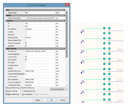 Utilizzo della funzione Find Similar Objects in Altium Designer