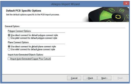 Opzioni specifiche predefinite per PCB