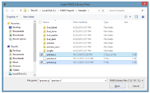 Cargar archivos de biblioteca de PADS desde el asistente de importación de Altium Designer