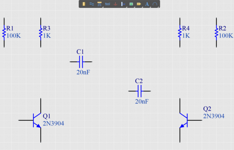Capacitors Placed on Schematic Sheet