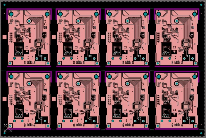 Screenshot of a PCB panel and circuit board array in Altium Designer