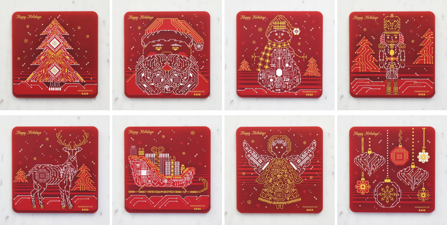 2020 Holiday Gift Ideas PCB coasters
