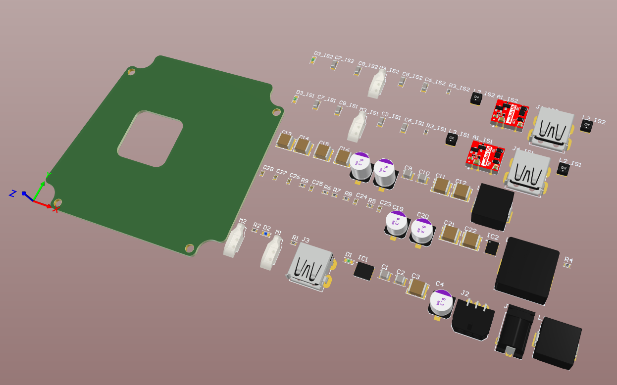 3D view of components after capture low noise voltage regulator