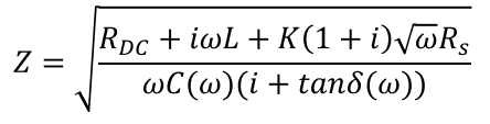 PCB transmission line with a copper foil roughness correction factor