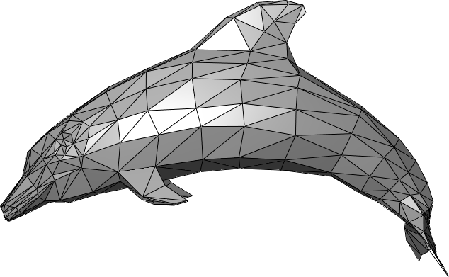 A Dolphin represented as a 3D mesh 