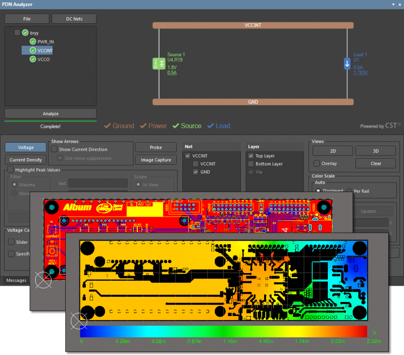 Screenshot of PDN Analyzer in Altium Designer