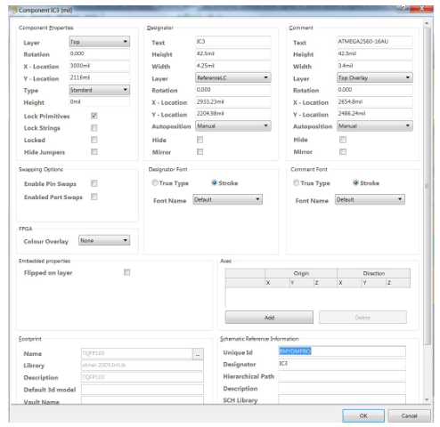 Configurar propiedades de componentes que se importaron desde Eagle  en Altium Designer