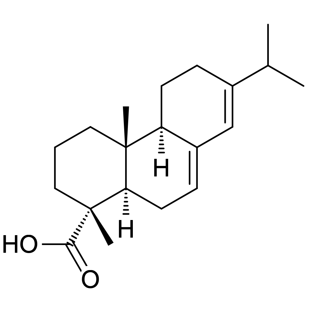 Figure 2. Abietic acid molecular structure, commonly present in rosin