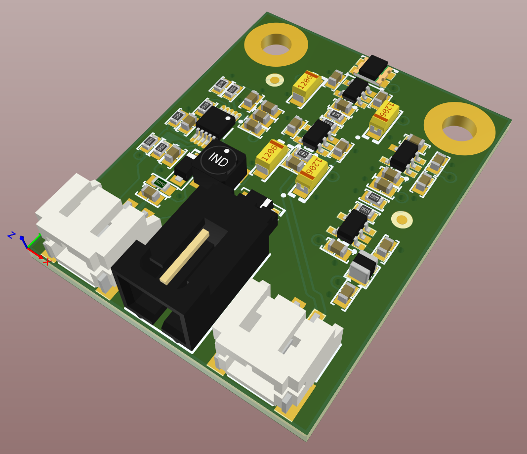 Altium Designer 20 - 3D view of the final custom photogate board PCB