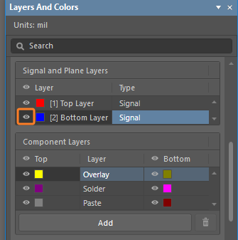Layers and Colors Panel